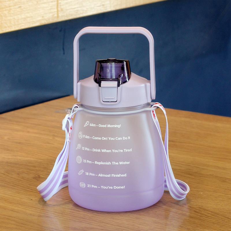 

Градиентная цветная космическая чашка, большая чашка для воды, спортивная пластиковая соломенная чашка, большая чашка для живота, пластиковая чашка, цветной спрей, маленькая толстая чашка 1200ml фиолетовый