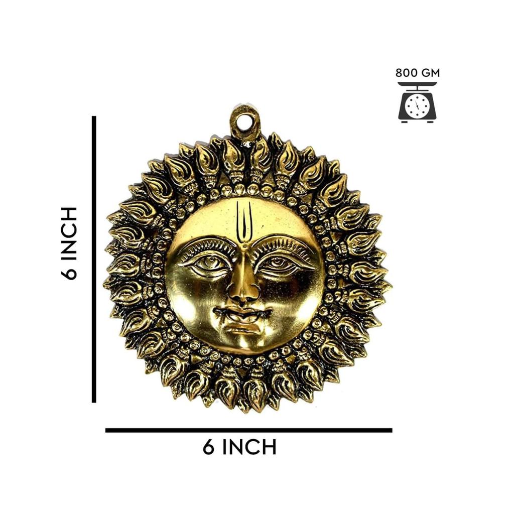 Pure Brass Sun Idol, Vastu Statue For Home & Office, Religious Idol - 15 Cm