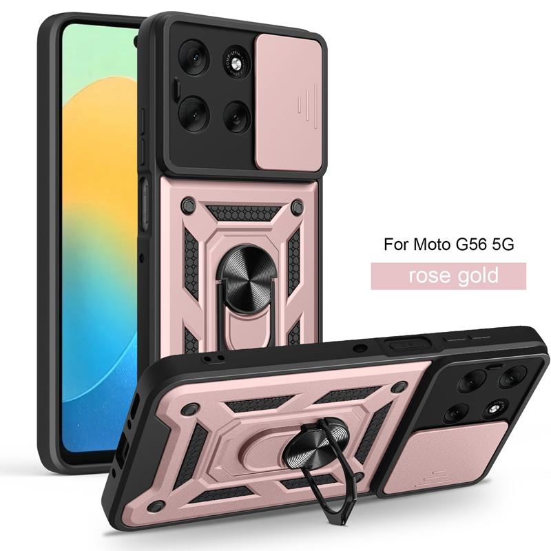 Pro Motorola Moto G56 5G Pouzdro Magnetický Prsten Stojan Držák Armor Zadní Kryt Pro Moto G56 G 56 MotoG56 Ochrana Objektivu Fotoaparátu Funda