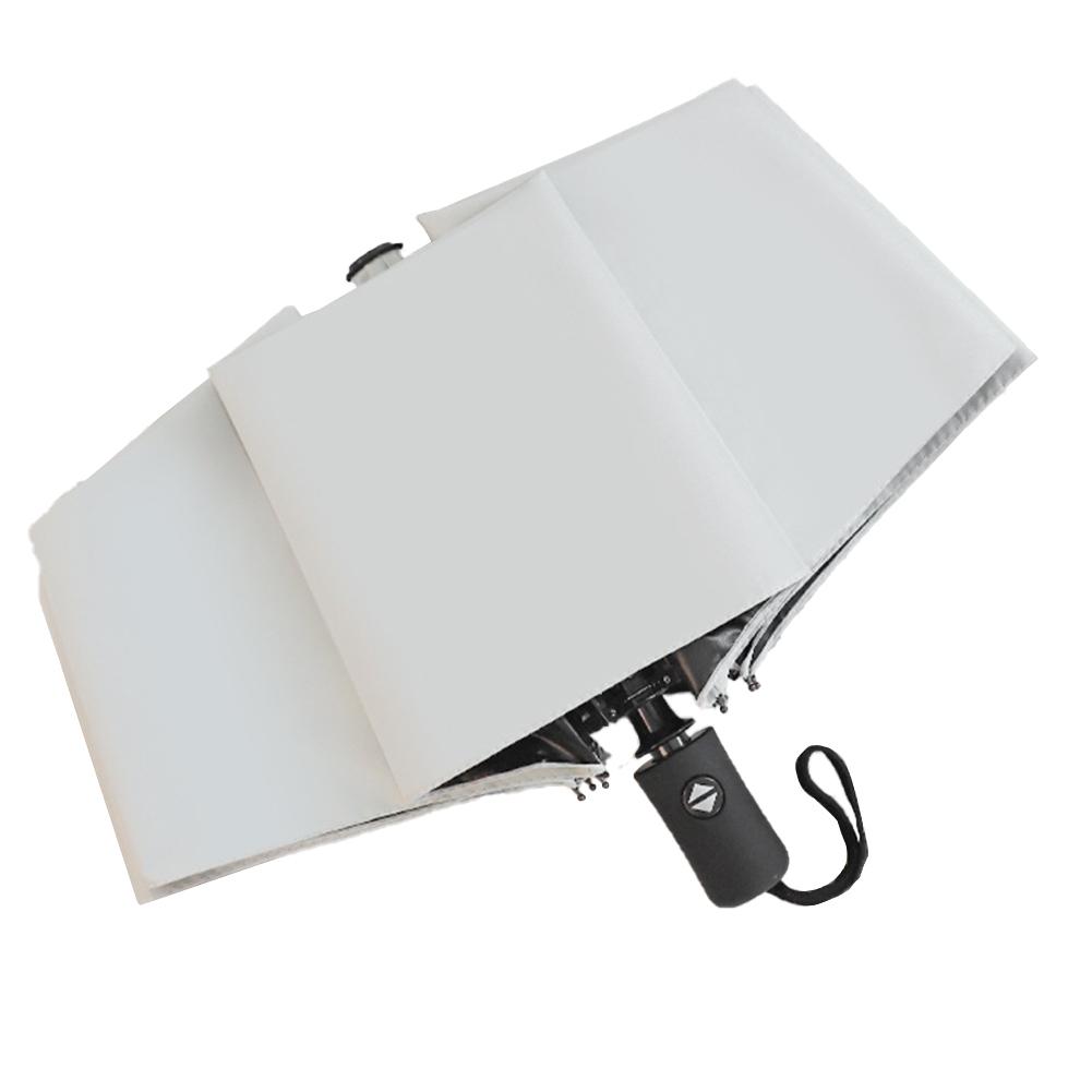 Kolip Folding Automatic Umbrella, Lightweight Strong Protection Mini Umbrella With 8 Resin-reinforced Fiberglass White