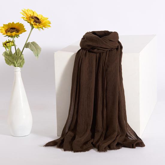 Women Scarf Shawl Solid Color Soft Fabric Scarf Thin Breathable Shawl Versatile Winter Outdoor Accessory