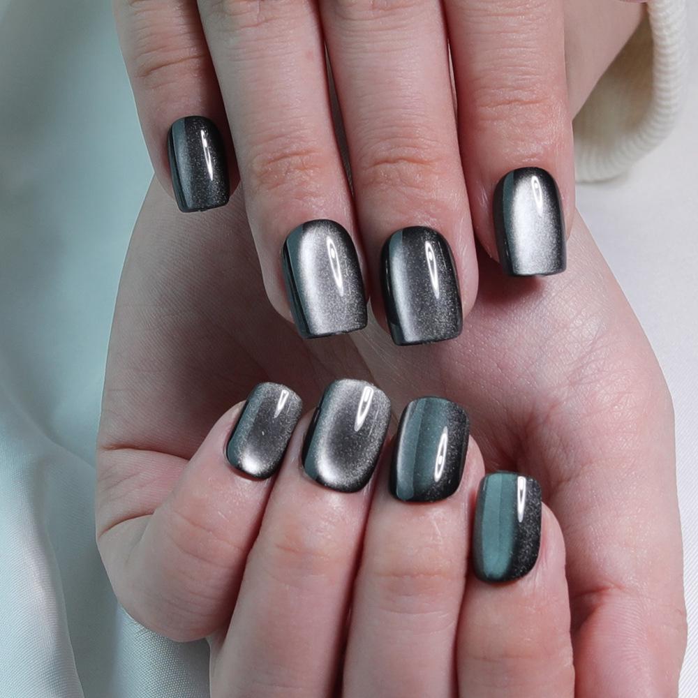31 Colors Advanced Flash Cat Eye Short Square Press-On Nails - 30PCS Box
