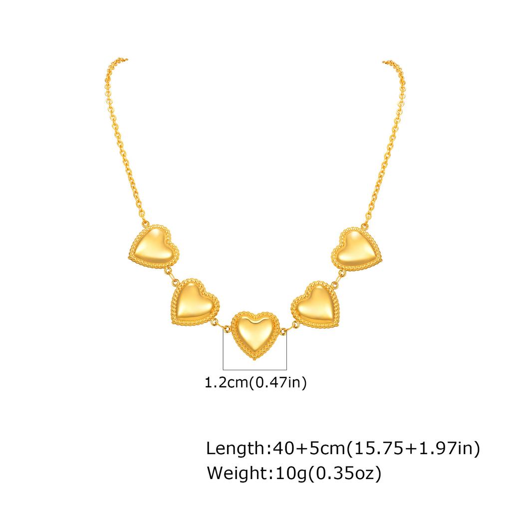 Wind Stainless Steel Flat Cross Chain Lucky Clover Heart Necklace Women'S Jewelry Nc-2275