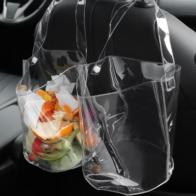 Autositz Rückenlehne Zusammenklappbarer Mülleimer PVC Transparent Auto Einbaukasten Tragbarer Outdoor Eimer Aufbewahrungsbox Autozubehör