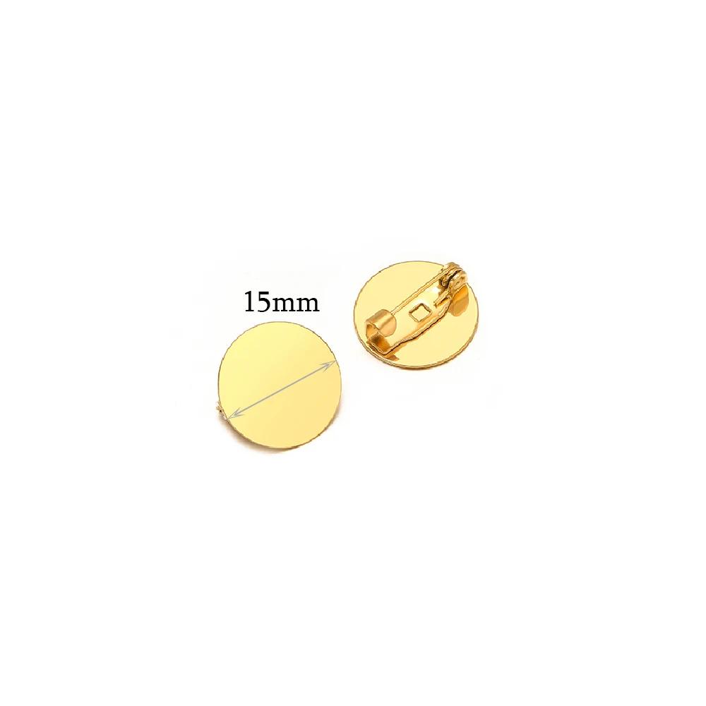 10pcs Stainless Steel 15mm 20mm Brooches Base Blank Tray Cabochon Cameo Settings for DIY Jewelry Findings Clothes Decoration