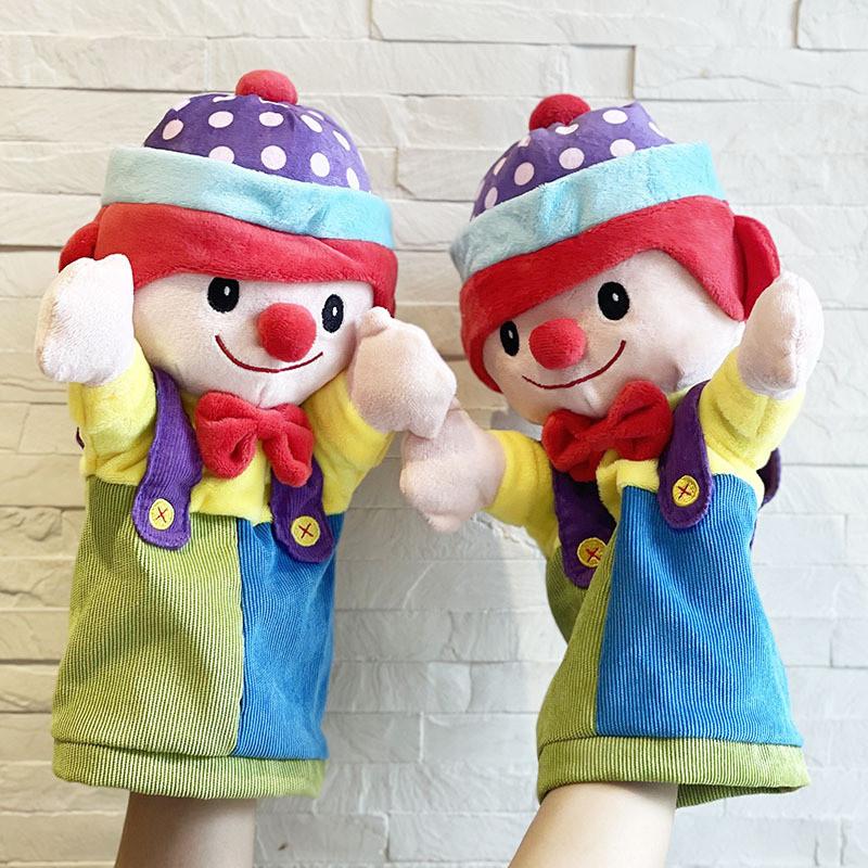 Hand Joker Puppet Kidfriendly Clown Plush Toy Short Hair Soft Material Play Gift