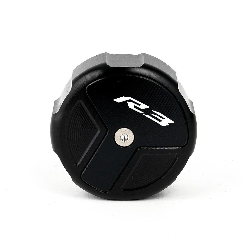 Logo:R3 Motorcycle CNC Aluminum Rear Brake Fluid Reservoir Cover Cap For YAMAHA YZF R3 YZFR3 2015-