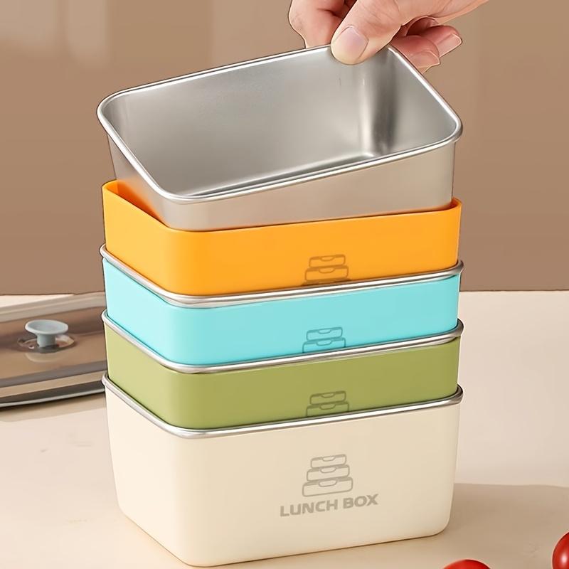 304 Stainless Steel Food Storage Container with Clip on Lid - Microwave and Dishwasher Safe Leak Proof Lunch Box