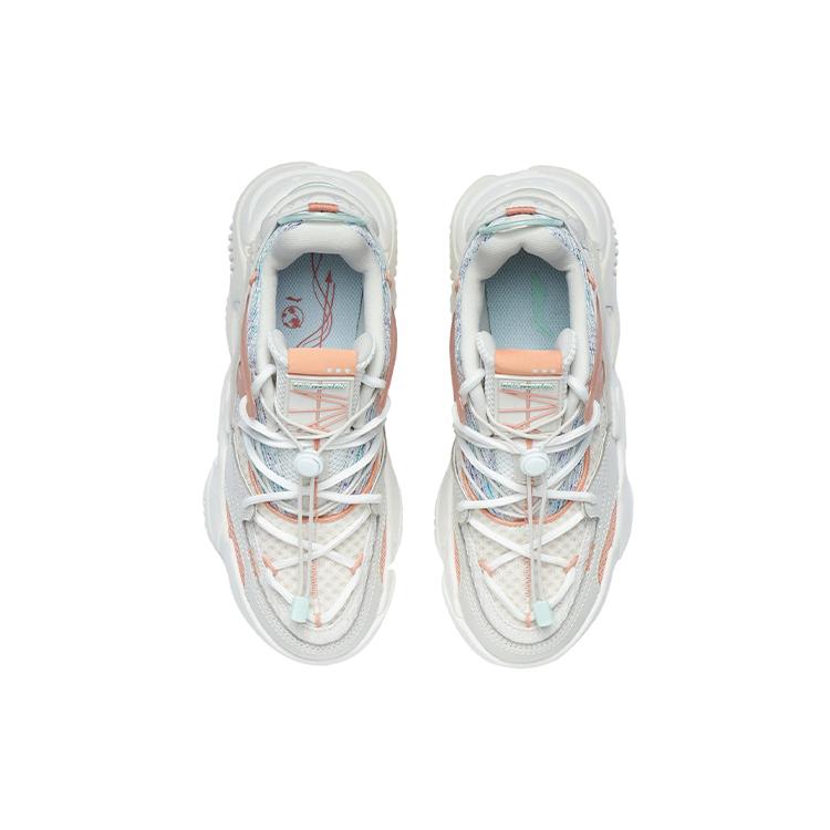 Li Ning Qianhangce Cushioning Slip Resistant Low top Casual Shoes Women's Mist White AGLR172-1