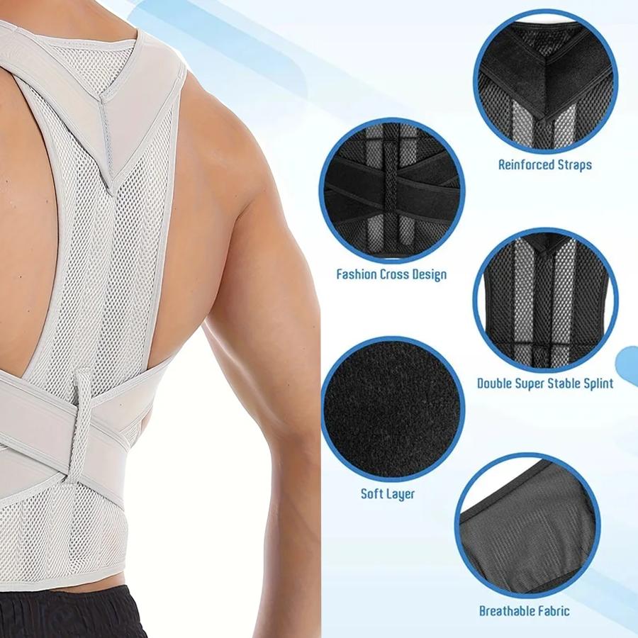 Adjustable Posture Corrector Vest with Reinforced Belt for Back Support Spine Brace Neck Stretcher Trainer