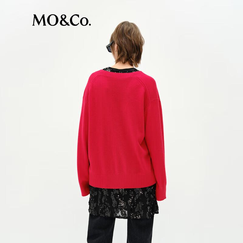 MO&Co. Women's Loose Merino Cashmere V-Neck Sweater