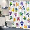 Four-Leaf Clover Curtain - Digital Watercolor, Green/Yellow/Red/Blue, Polyester,  12 Hooks, Machine Washable, Festive Decor