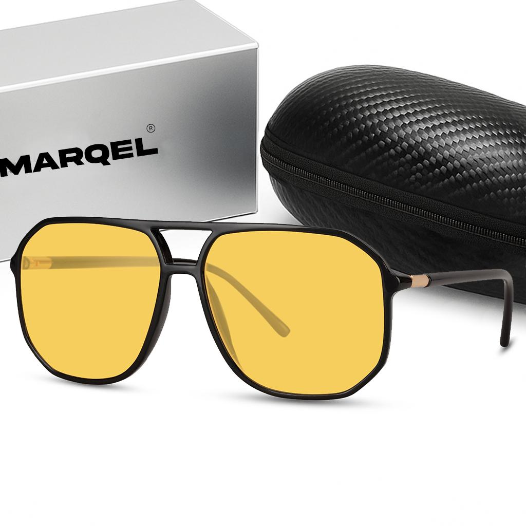 

MARQEL Classic Aviator Glasses with Yellow Lenses L8138 – UV400 Protection & Premium Hard Case