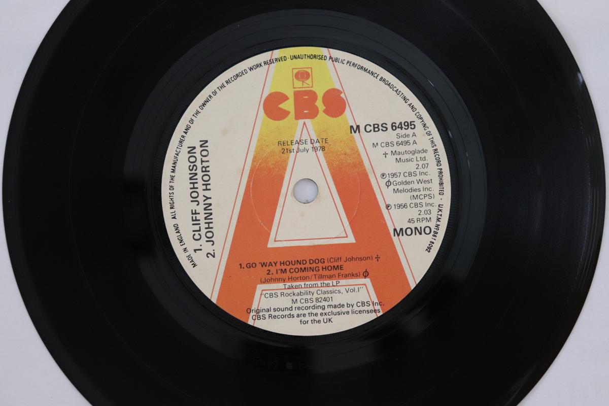 

7inch Record VARIOUS (CLIFF JOHNSON, JOHNNY HORT - CBS Rockabilly - Go Way Hound Dog MCBS6495PROMO CBS 1978 UK Rock Used