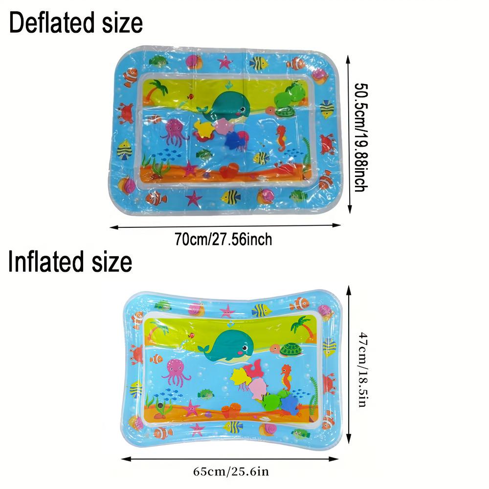 1Pc Blue Whale Inflatable Pvc Playing Water Mat Baby Toddler Pad Early Education Activity Toys Mat Cushion Gift