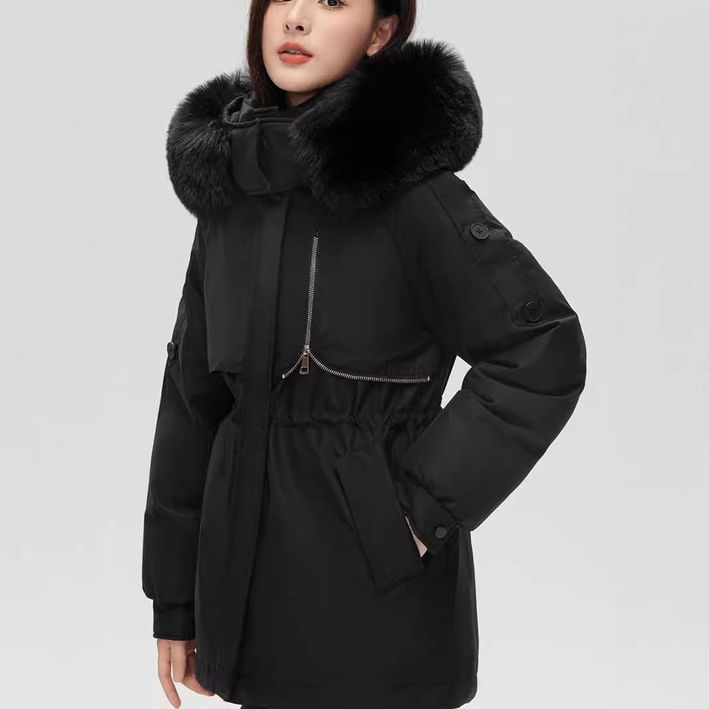 Fashion Big Fur Collar Down Cotton-padded Clothes Women's Short Winter Clothes New Small Tooling Thickened Pie Overcome Cotton-padded Jacket