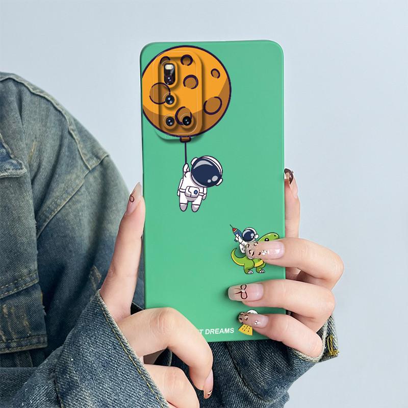 Soft Casing For Vivo V19 1933 Case Cute Astronaut Cartoon Pattern Liquid Silicone Shockproof Ultra-thin Protective Phone Case