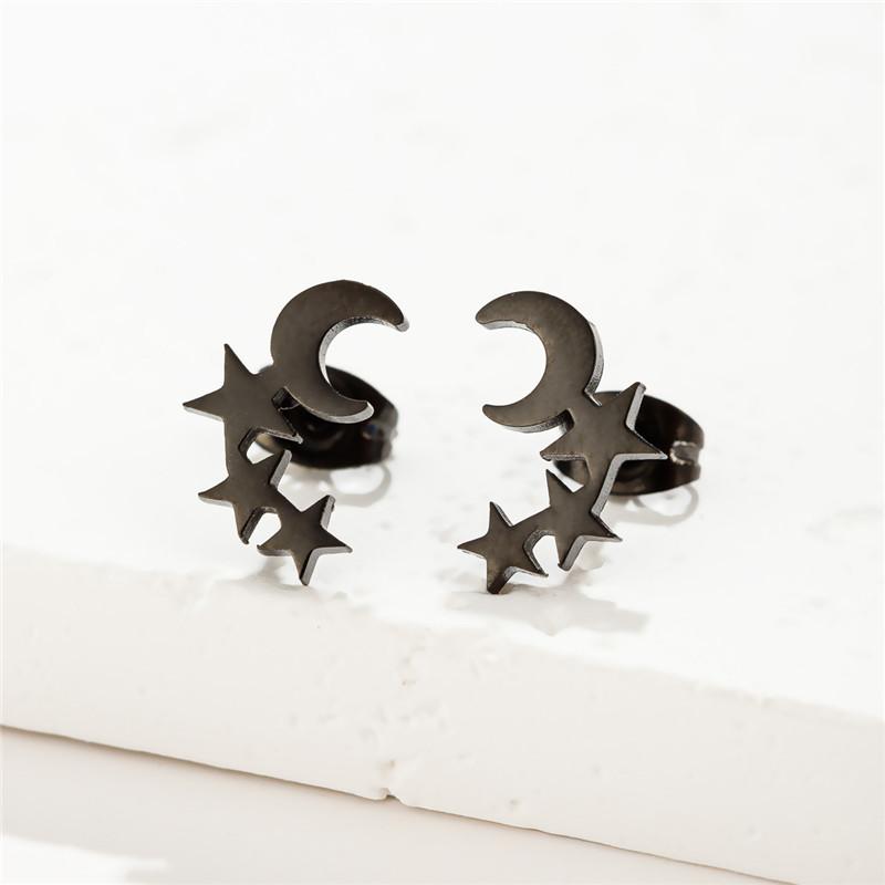 Big Star Earings Punk Stud Earrings Women Minimalist Jewelry Rose Gold Color Stainless Steel Earrings 2024 Piercing Accessories