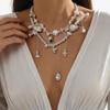Elegant Double-Layer Pearl & Shell Necklace - Beach Vacation Style for Women