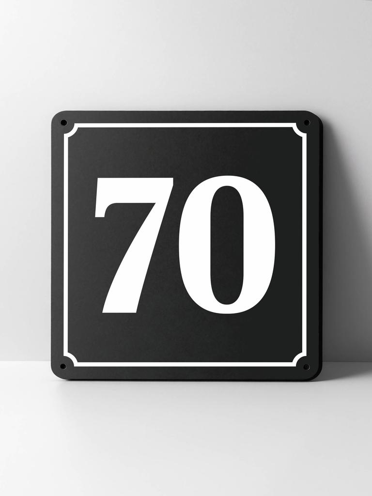 Metal House Number Sign, Black White Contrast, Outdoor Wall Decor for Home Street