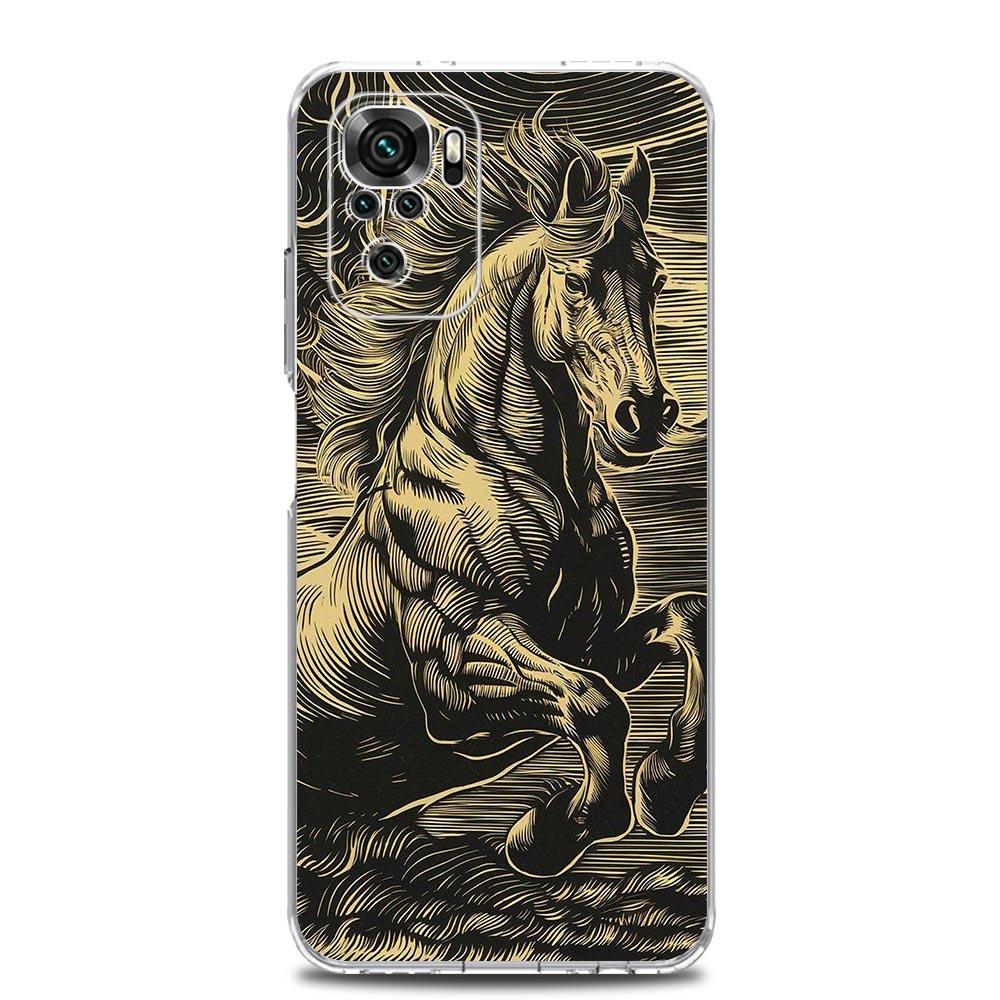 Phone Case For Xiaomi Redmi Note 15 14 13 12 4G 10 11 Pro Plus 5G 14C 13C 12C 10C Cover Beautiful Elegant Brown Horses