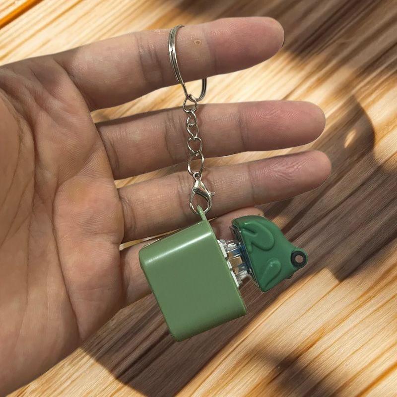 Funny Croaking Frog Duck Keychain Rechargeable Keyboard Fidget Clicker Sound Keyring With LED Light For Stress Relief