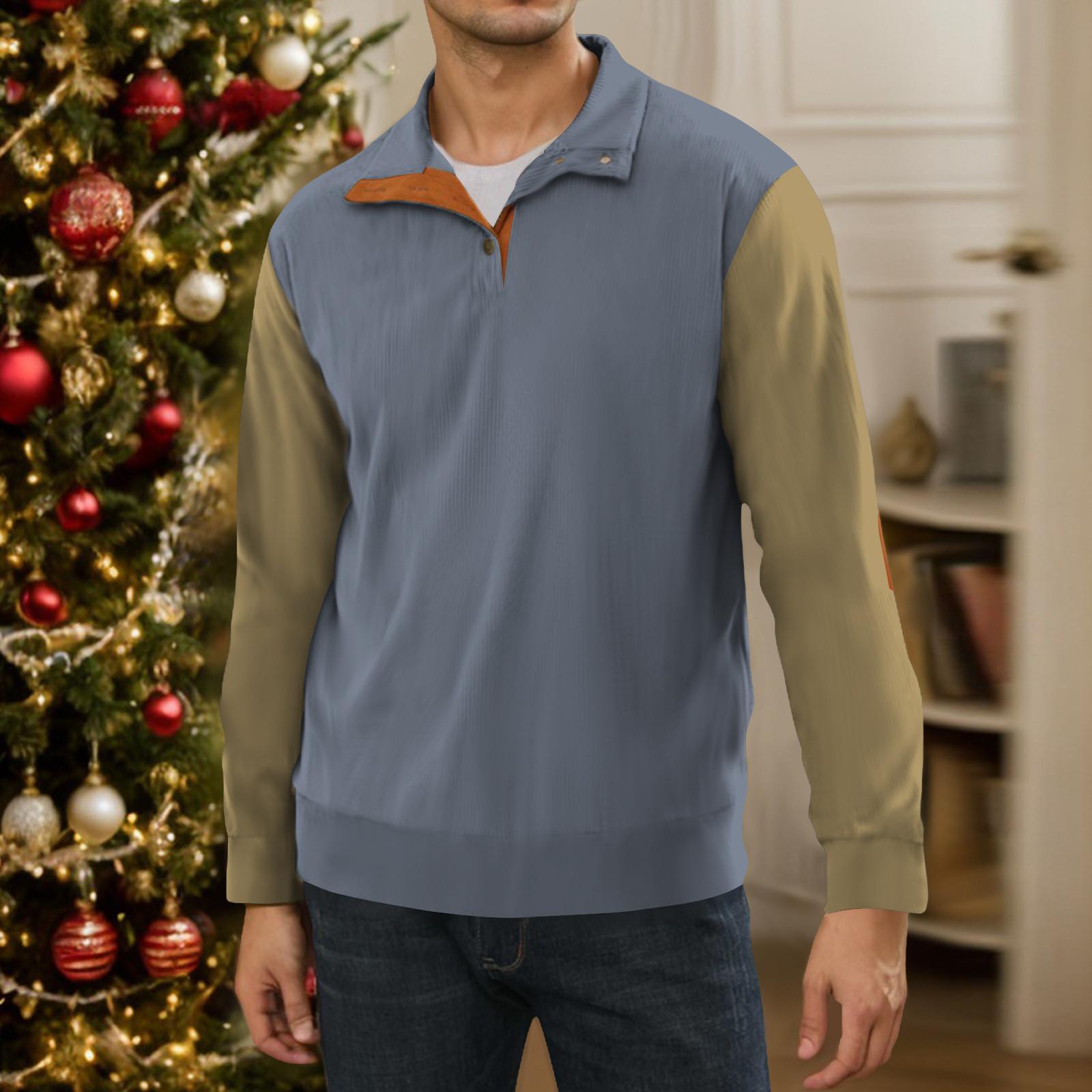 

3-Button - Мужская толстовка с воротником-стойкой, повседневная толстовка с капюшоном и пряжкой L