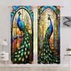 2pcs Peacock Printed Curtain for Home Decor - Rod Pocket Window Treatment for Bedroom   Office   Kitchen   Living Room   and Study