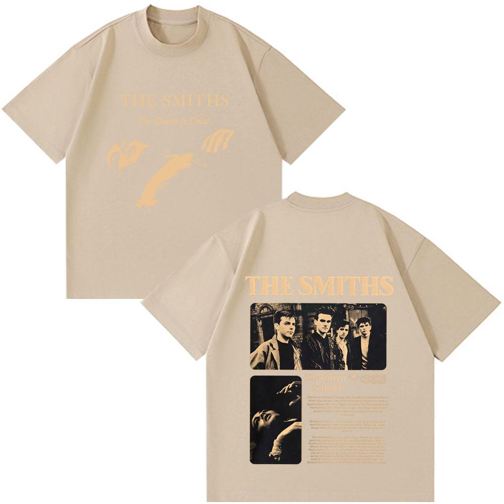 The Smiths The Queen Is Dead Plus Size T-shirts with Short Sleeves 1980's Indie Morrissey T-shirt Men's Vintage Rock Band Tide