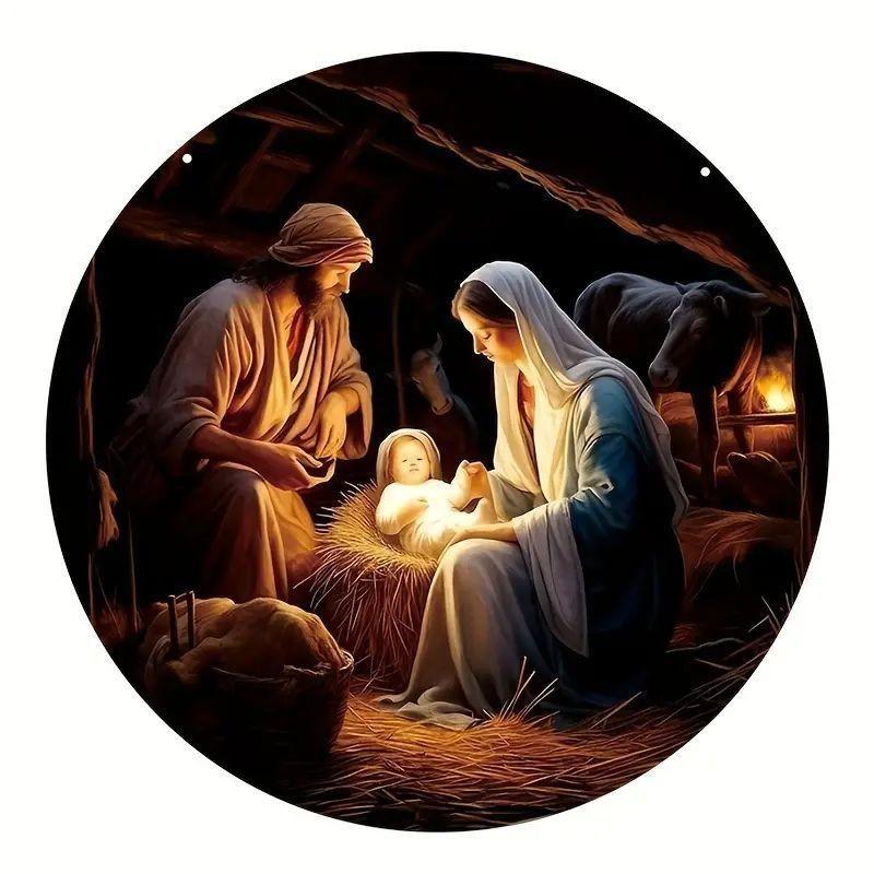 Christmas Nativity Car Pendant Acrylic Three-dimensional Vision Nativity Blessing Pendant