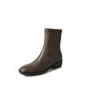 Herbst und Winter Damen Leder Martin Boots einfarbig mittlerer Absatz bequem Schaft vielseitig Rindsleder mittelhohe Stiefel neue quadratische Absatzstiefel