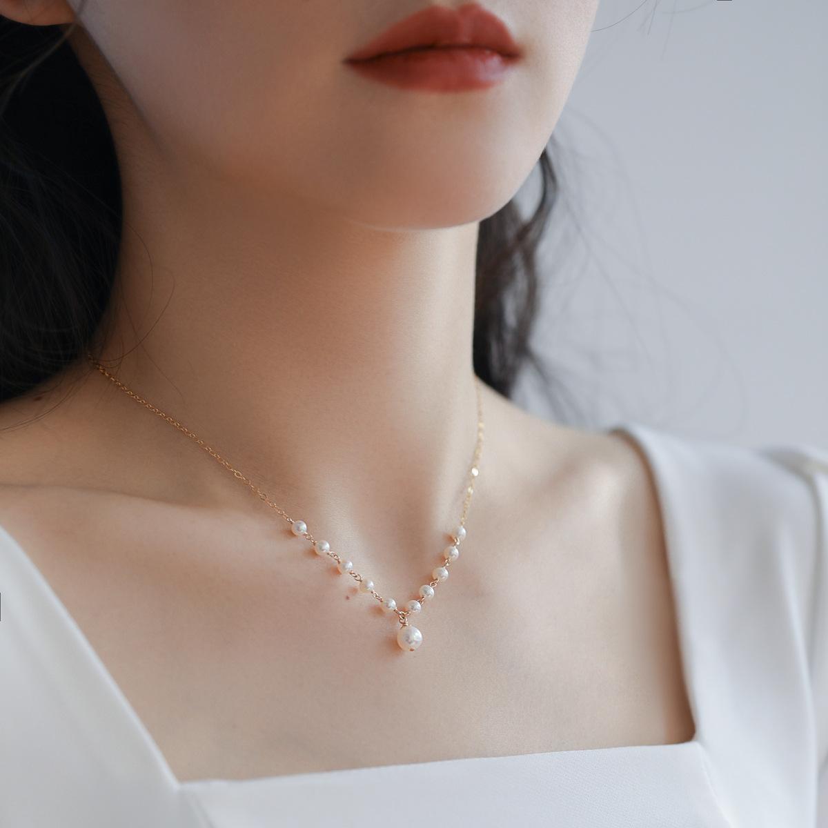 New Freshwater Pearl Necklace Pearl Clavicle Chain Versatile Exquisite Necklace