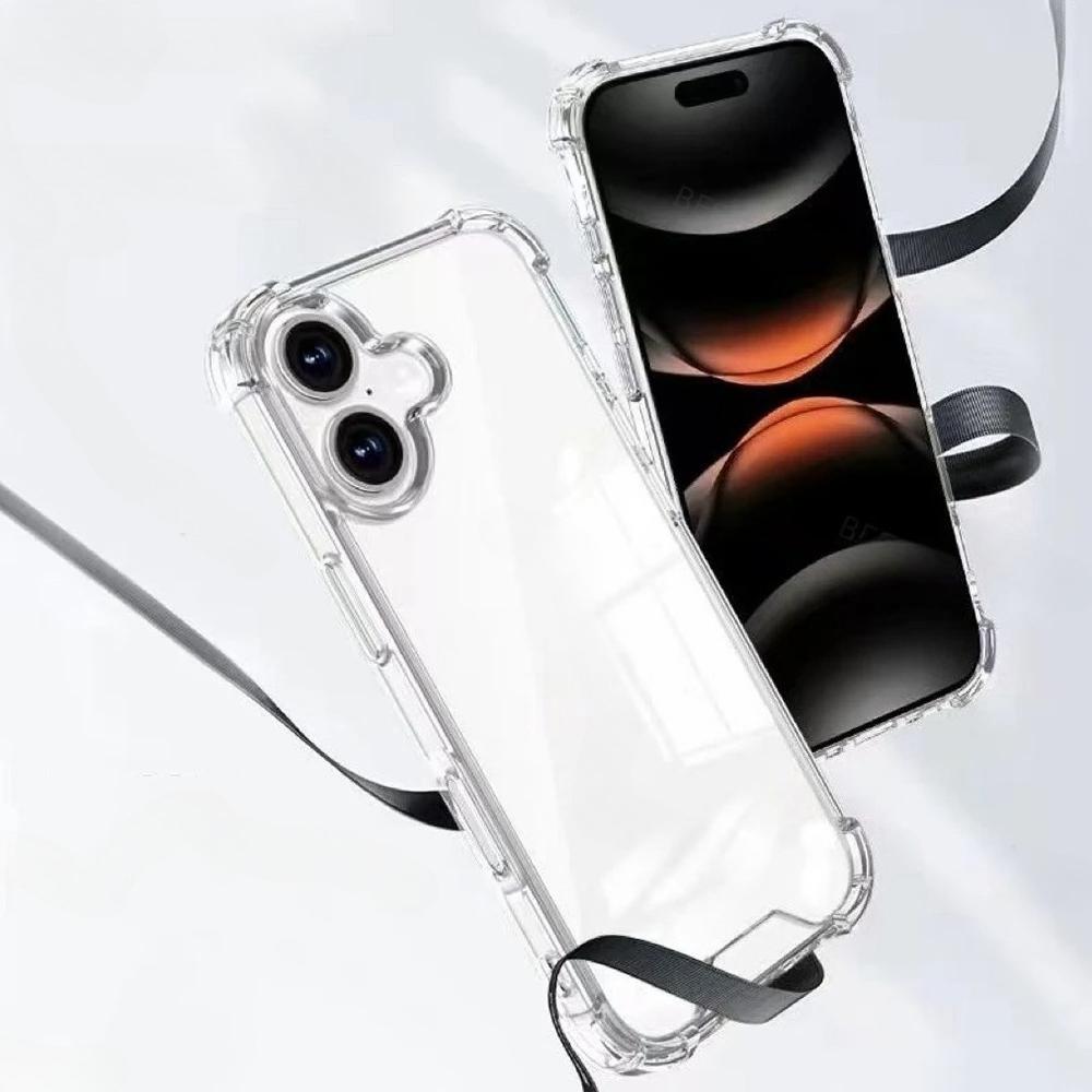 Hybrid Hard Acrylic Clear Case For iPhone 17 Air 17 Pro Max 16 E 15 14 Plus 13 12 11 Airbag Shockproof Transparent PC Back Cover