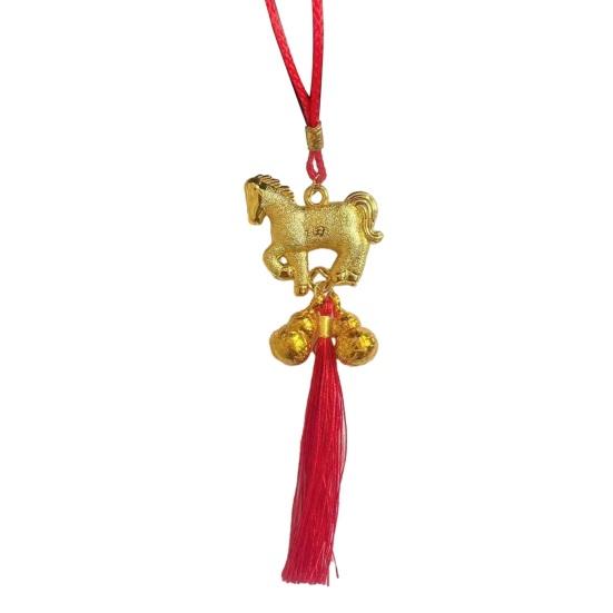 Chinese New Year Decorations 2026 Year of Horse Lucky Feng Shui Charm Zodiac Horse Hanging Tassel Pendant for Fortune Wealth Success Home Car Bonsai