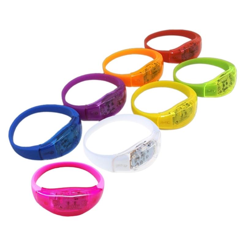 

8pcs Noise Responsive Lighted Parties Bracelets Glowing Vibrating Wristbands for Dance Event and Themed Celebration 1