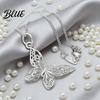 Butterfly Necklace Women Hollow-Out Pendant Elegant Dainty Jewelry for Daily