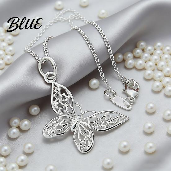 Butterfly Necklace Women Hollow-Out Pendant Elegant Dainty Jewelry for Daily