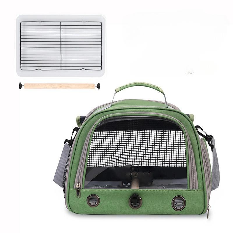 Portable Bird Parrot Cage Breathable Bird Carrier Travel Bag Bird Backpack with Perch Tray Curtain Birdcage Parrot Carrier Bag