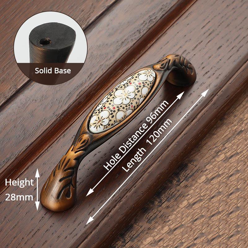 KAK Antique Bronze Ceramic Cabinet Handles Vintage Drawer Knobs Wardrobe Door Handles European Furniture Handle Hardware
