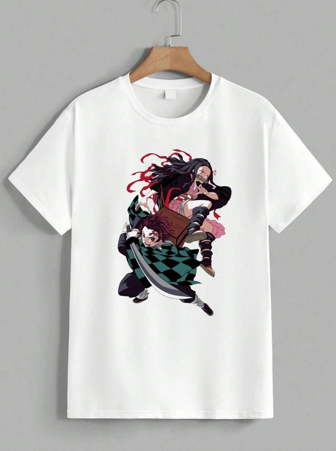 Demon Slayer Tanjiro & Nezuko Anime Graphic Kamado Siblings Manga T-Shirt Unisex XXL