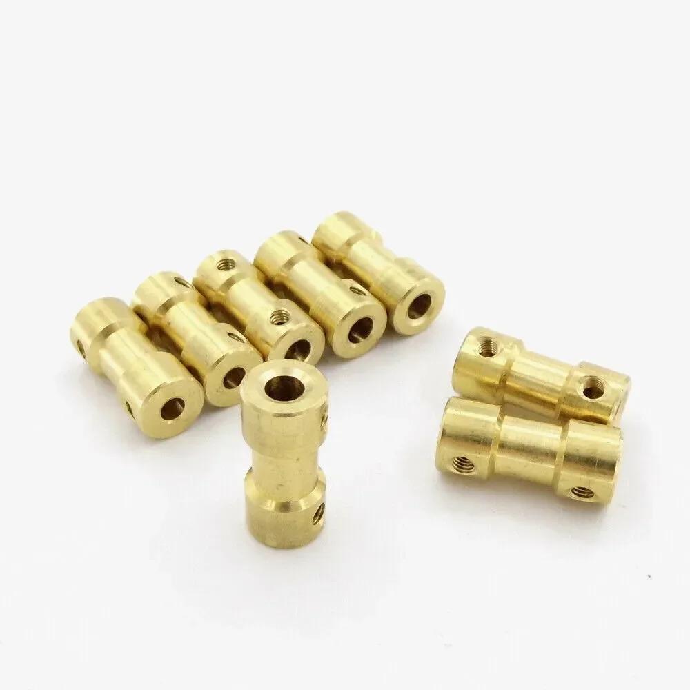 1pcs 2/2.3/3/3.17/4/5/6mm Motor Shaft Coupling Joint Coupler For RC Boat Car Robot  Brass Transmission Joint For Kids Toys Car