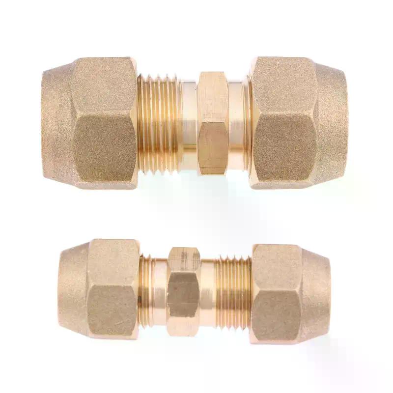 1Pcs 2 3 4 5mm Quick Connectors Straight Pipe Extension Joint No-Weld Fittings With Flare Nuts Copper Connectors