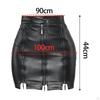 Casual Women PU Leather Skirt Clothes High Waisted Dress Y2K Black Pencil Bodycon for Girl