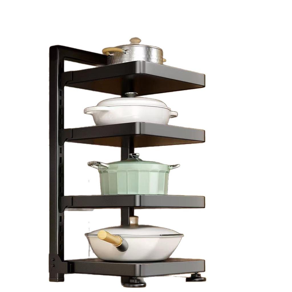 Square pot rack, kitchen rack, household multi-functional pot storage rack, multi-layer cabinet under sink adjustable rack