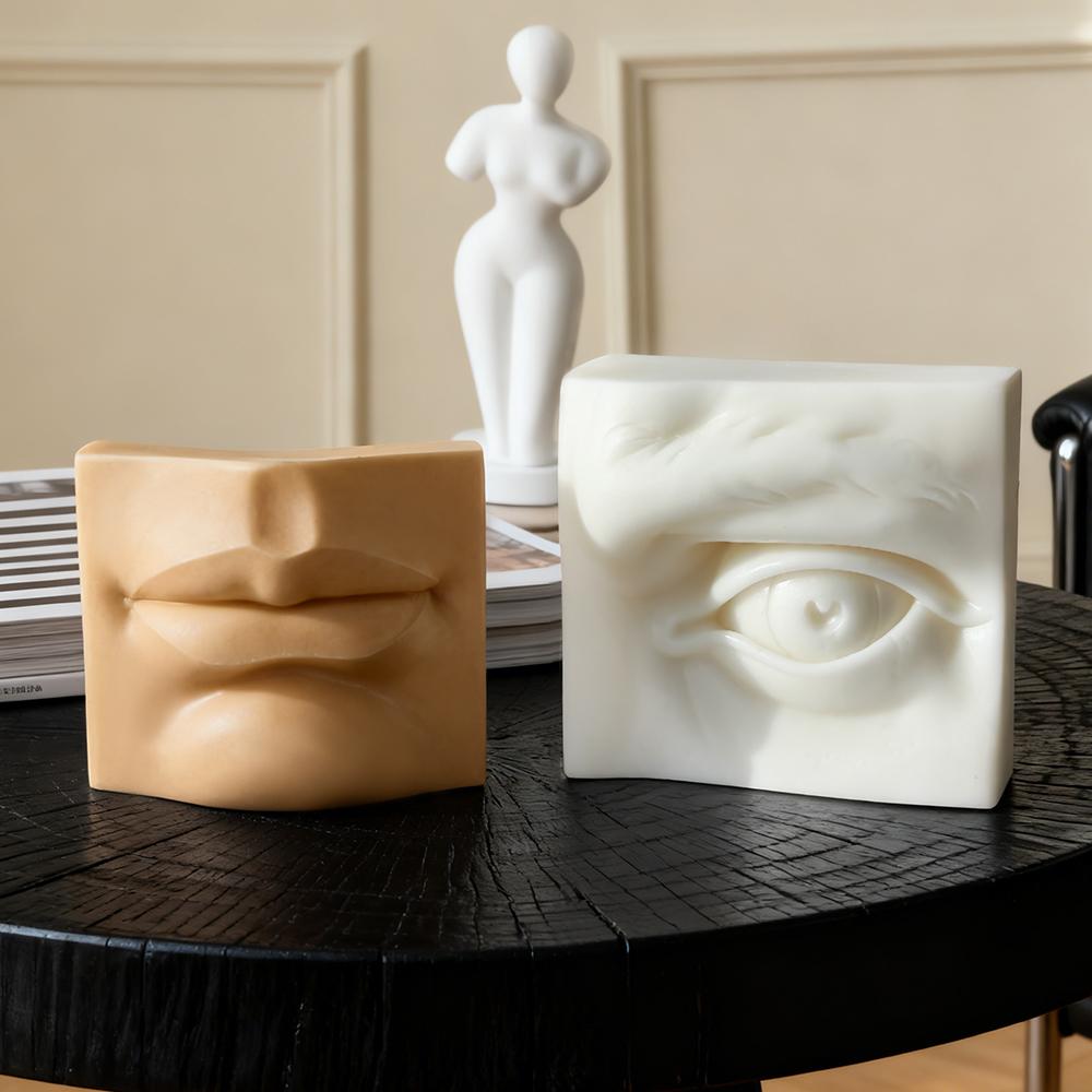 DIY Sculpture Facial Features Silicone Candle Mold Eyes Ears Nose Mouth Form Gypsum Craft Molds Aroma Candle Making Supplies