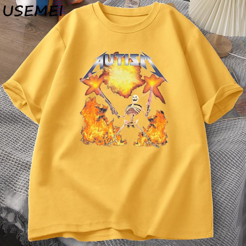 Autism Meme Tshirt Casual Cotton Short Sleeve Tee Shirt Humor Printed Retro Short Sleeve T Shirt Unisex Streetwear Tops
