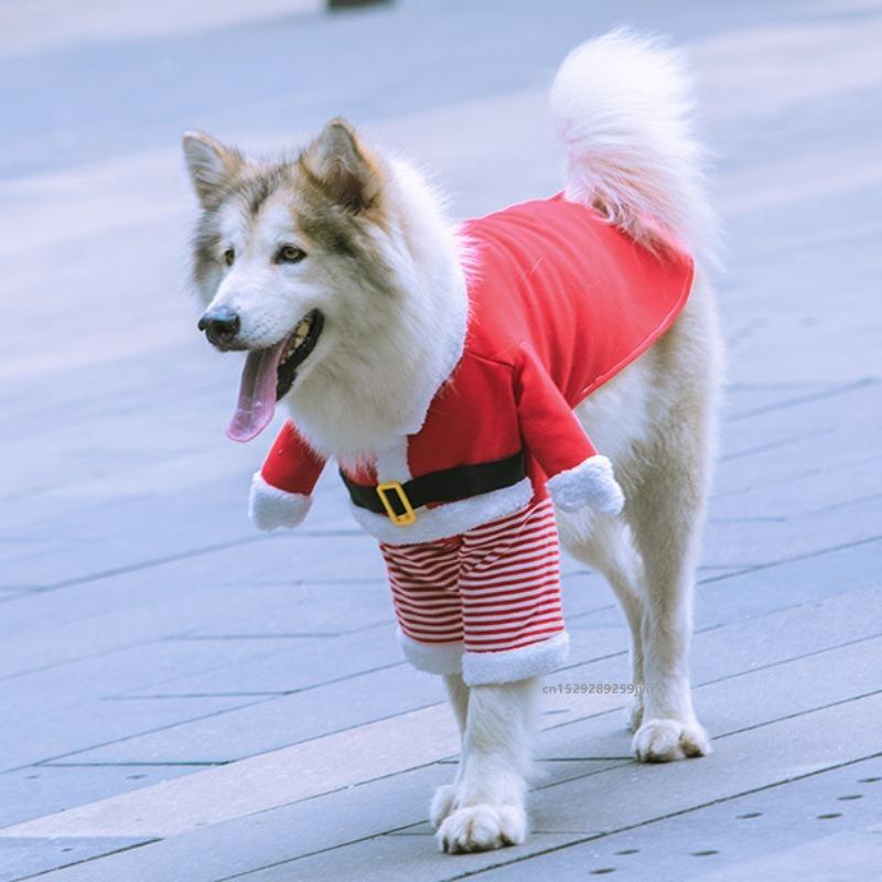 Winter Christmas Dogs Costumes Funny Santa Claus Clothes For Small Medium Pet Xmas New Year Clothing Cat Kitten Outfits