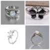 2024 Fashion Shining Rings Simple Retro Women Casual Personality Elegant Suitable Party Wedding Festival