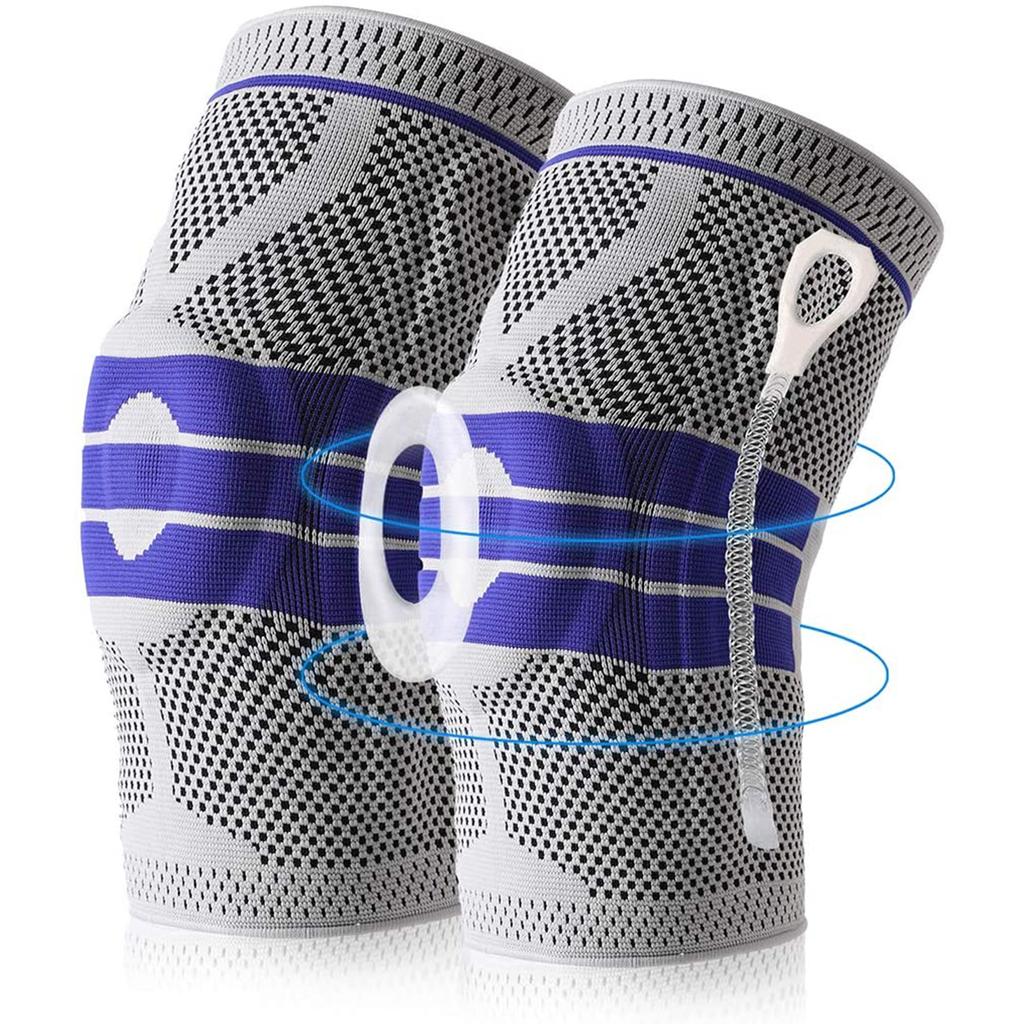 Knee Brace Knee Support Compression Sleeve with Side Stabilizers  Silicone Patella Gel Pad for Meniscus Tear Arthritis Jogging