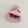 Knitted Hat With Pompom Winter Hats For Children'S Beanie Boys And Girls Kids Cute Cherry Warm Casual New